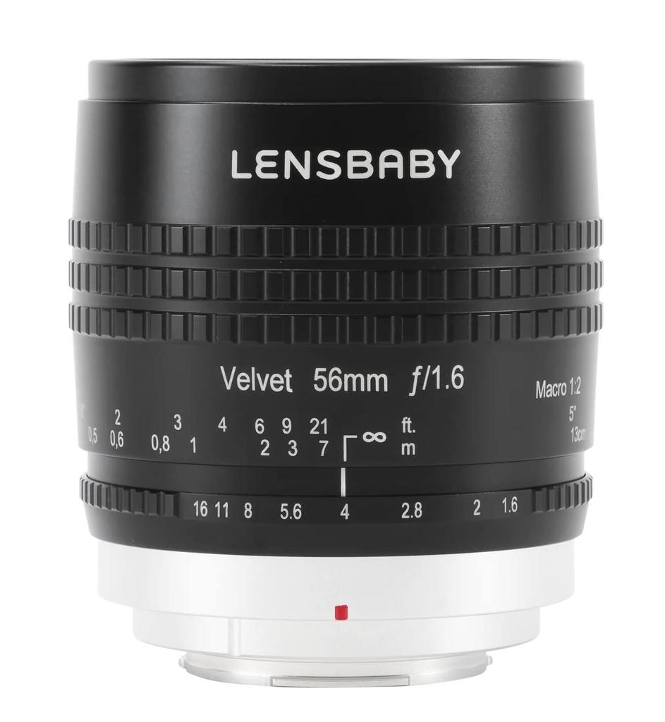 Lensbaby Soft Lens Velvet Focal Length 56mm Canon RF Full Frame Black 56, F1.6, Mount, Compatible,