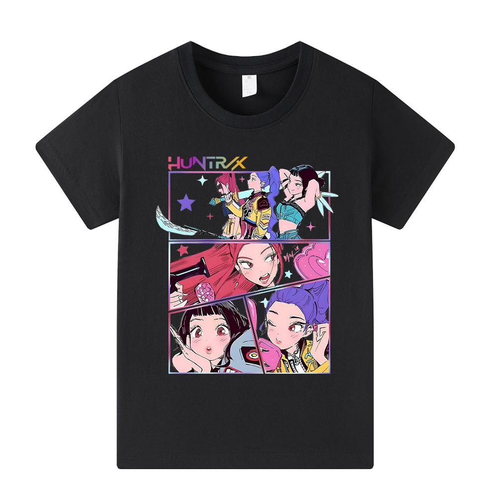 A1218 Kids Boys Girls Kpop Rumi Zoey Mira Print Short Sleeves T-shirt