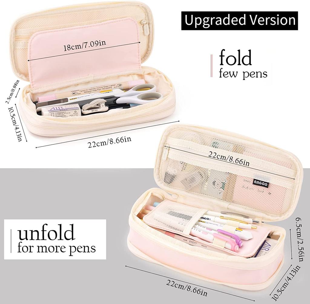 Large Capacity Pen Case with Multifunctional Tool Pen for Junior High and University Students Business Canvas with Gusset Gusset, Case/Pouch