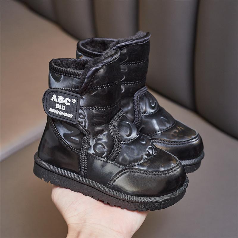 Winter New Design Girls Boys Kids Snow Boots High-Top Cotton Shoes Waterproof Warm Plush Lined Outdoor Sports Skiing Shoes