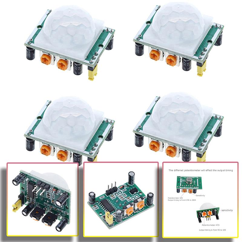2/4PCS HC-SR501 PIR Motion Sensor Module 5V-20V Infrared Detector for Arduino Raspberry Pi Smart Home Security DIY Automation Light Control Switch