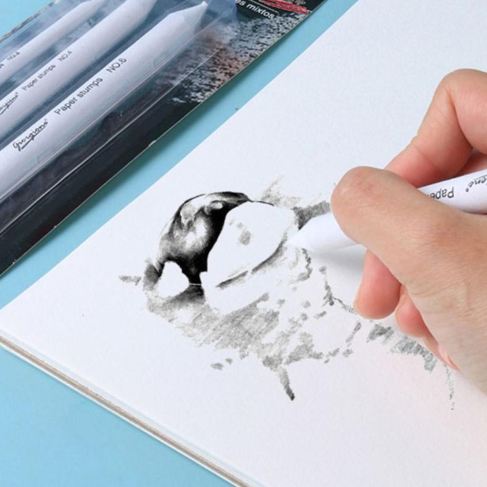 7Pcs/Set Professional Blending Stumps Paper Painting Art Supplies Art Blenders Sandpaper Pencil White Durable