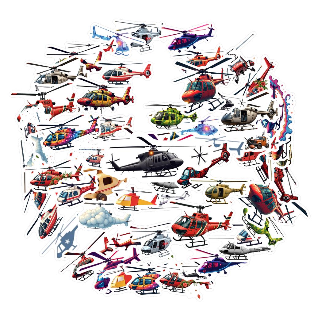 35pcs-100pcs Decals  Vinyl Vehicle Stickers Helicopter Stickers Transport Stickers for  Musical Instruments Phones Suitcases