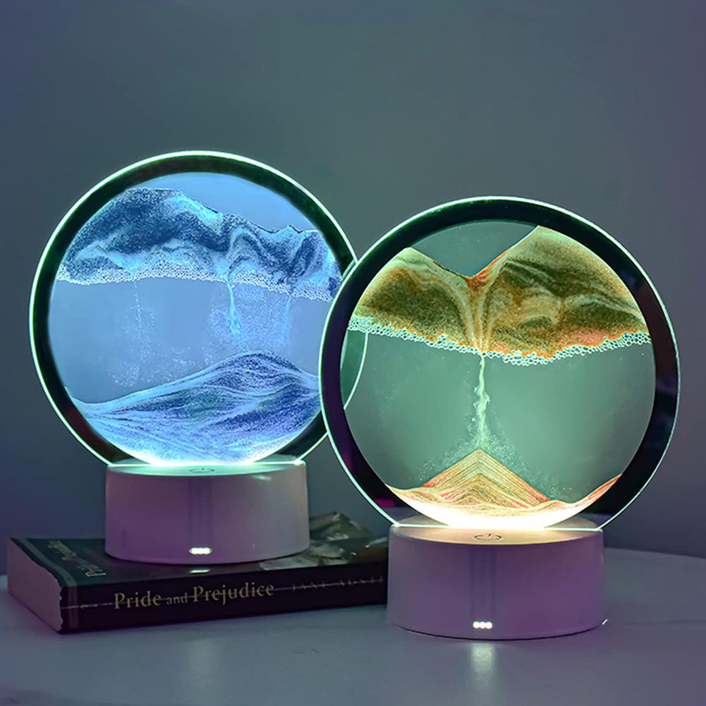 Malerei Quicksand Tischlampe Sand 3D Glaslandschaft