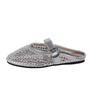 Premium sense rhinestone Mary Jane bag head half slippers women's 2025 new summer wear half tray single shoes French sandals