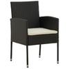 7 Piece Garden Dining Set Poly Rattan Black