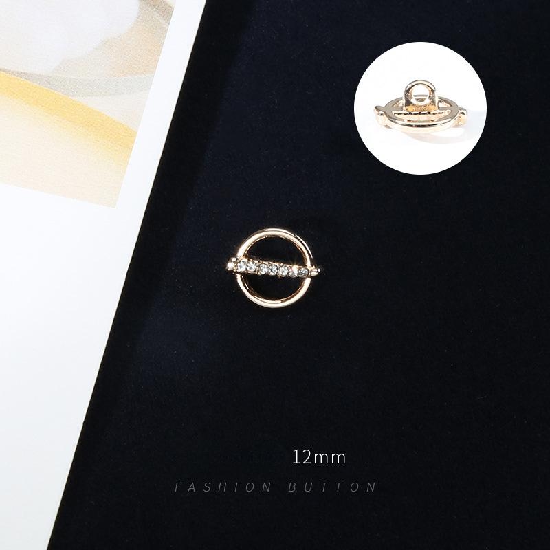 Buttons Diamond Shirt Cardigan Button Accessories Versatile Round Clothes Shirt With Diamonds Women'S High-End Metal Small Buttons
