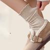 Lace Socks for Women in Autumn and Winter, Mid-calf Warm Cotton Socks, High-calf Pile Socks, Solid Colors, Versatile
