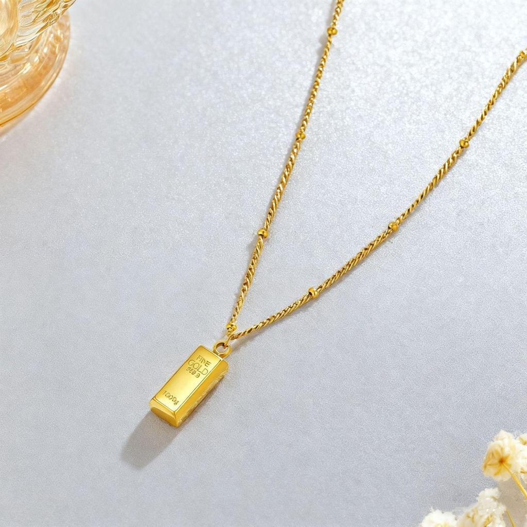 18k Gold-Plated Titanium Steel Necklace: Exquisite, Non-Fading, Retro Design