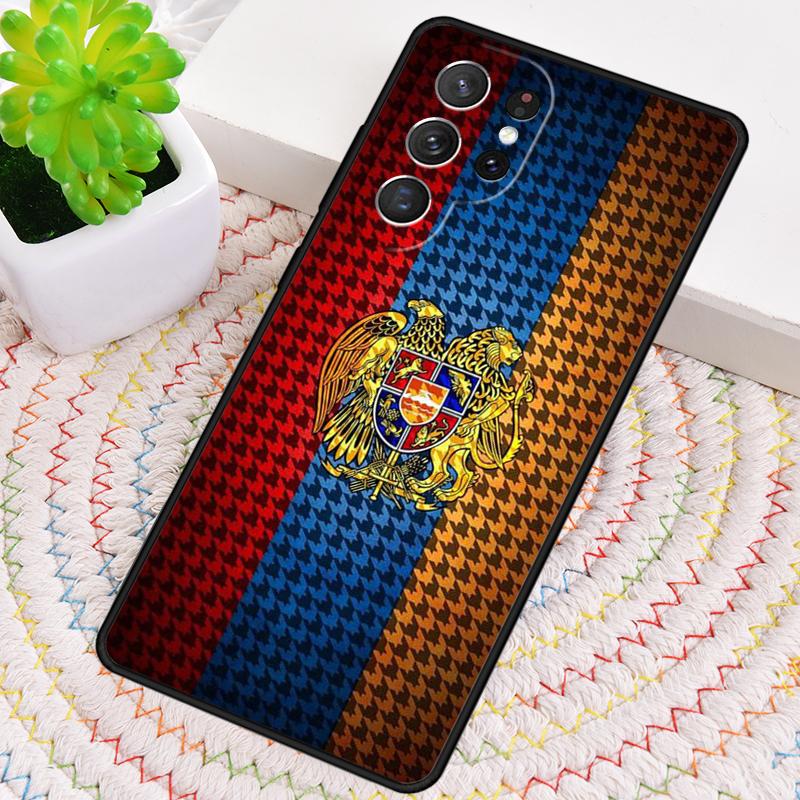 Armenia Coat Of Arms Flag Phone Case for Samsung Galaxy note 10 pro S26 Ultra S23 S24 FE S25 S21 S22 PLUS shockproof Cove