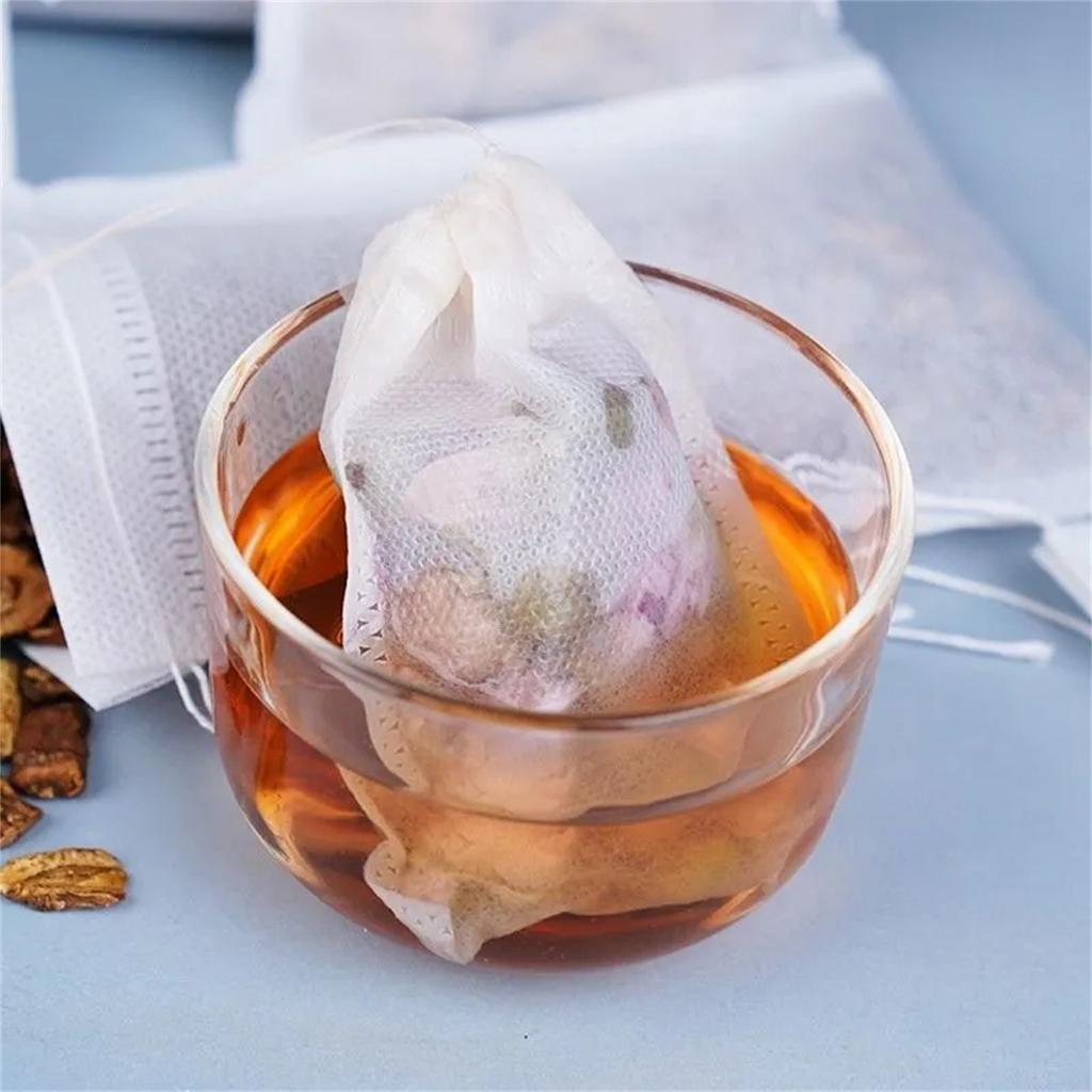 100 Disposable Drawstring Non-woven Tea Bags, Seasoning Bags, Filter Bags