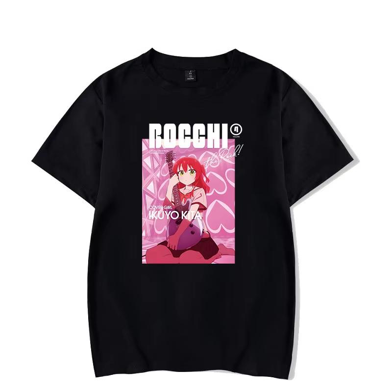 Bocchi The Rock Gotou Hitori Classic Manga Graphic T‑Shirt Japanese Anime Harajuku Hip‑Hop Cotton Loose Oversized Casual Streetwear Tops For Men Women