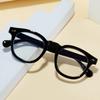 New Anti Blue Light Flat Mirror For Men And Women Trendy Black Frame Retro Round Face Small Frame Street Photography Glasses