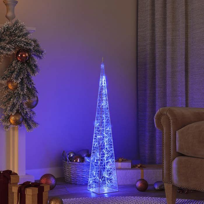VidaXL Cône Lumineux Décoratif à LED Décoration de Noël Vacances de Noël Jardin Patio Extérieur Salon Chambre Acrylique Bleu 328961