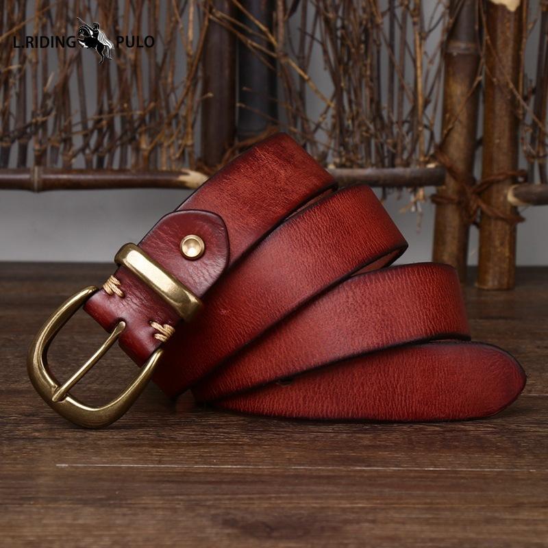 Fashionable Leather Belt Genuine Leather Pin Buckle Retro Old Korean Style Versatile Men and Women's Trouser Belt