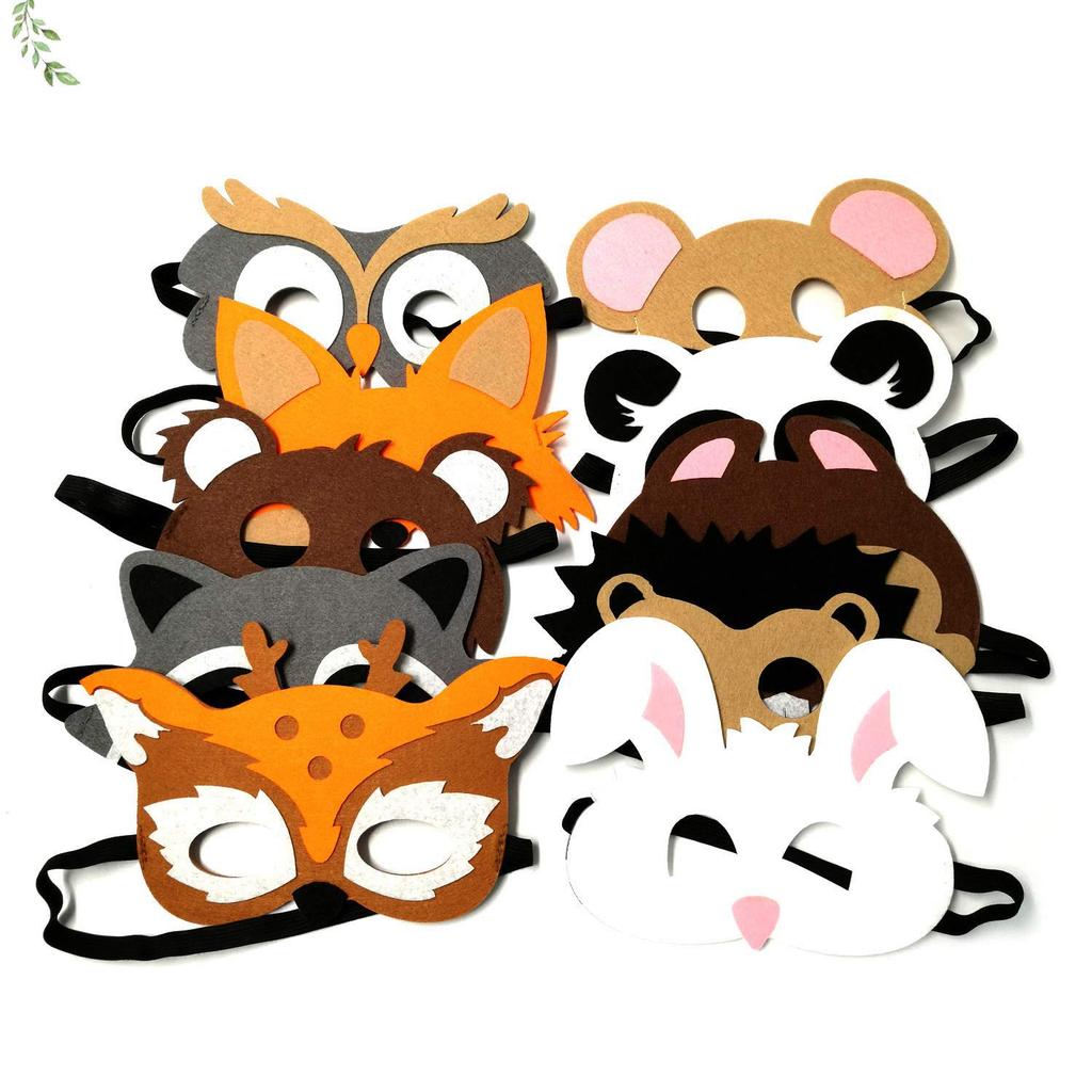 JAHEMU Animal Face Masks, Halloween Masks, Felt Masks, Photo Props, Masquerade Masks, Birthday Masks, Christmas Masks, Halloween Masks, Party