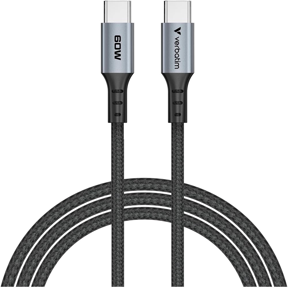Verbatim Sync & Charge 60W USB-C to USB-C Cable 120cm - Black