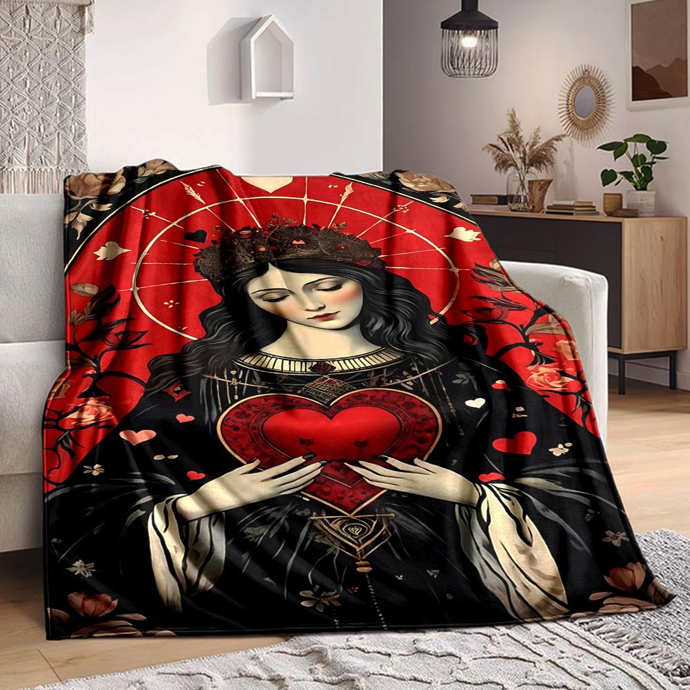 

1pc Heart Crown Blanket - Perfect Gift for Birthdays, Christmas & Halloween- Soft, Warm & Versatile yy250909124 75x90cm