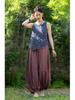 Women's Artistic Retro Loose Cotton Linen Pumpkin Patchwork Lantern Pants