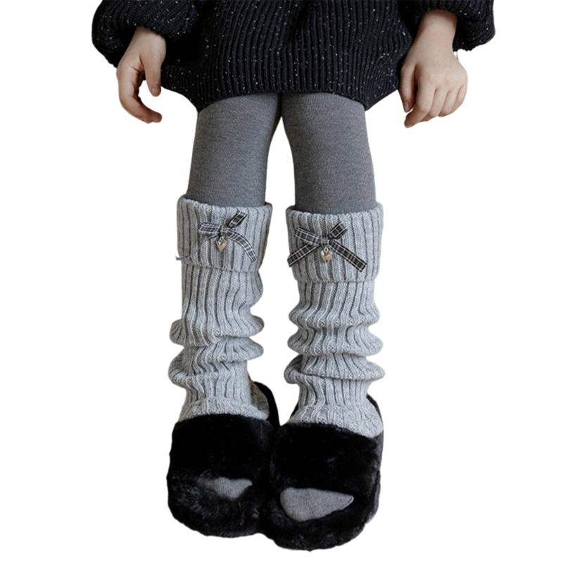 Womens Girls Lovely Leg Warmers Bows Knitted Flared Leg Sleeves Gotik Crochet Baggy Cuffs Ankle Heap Socks Streetwear