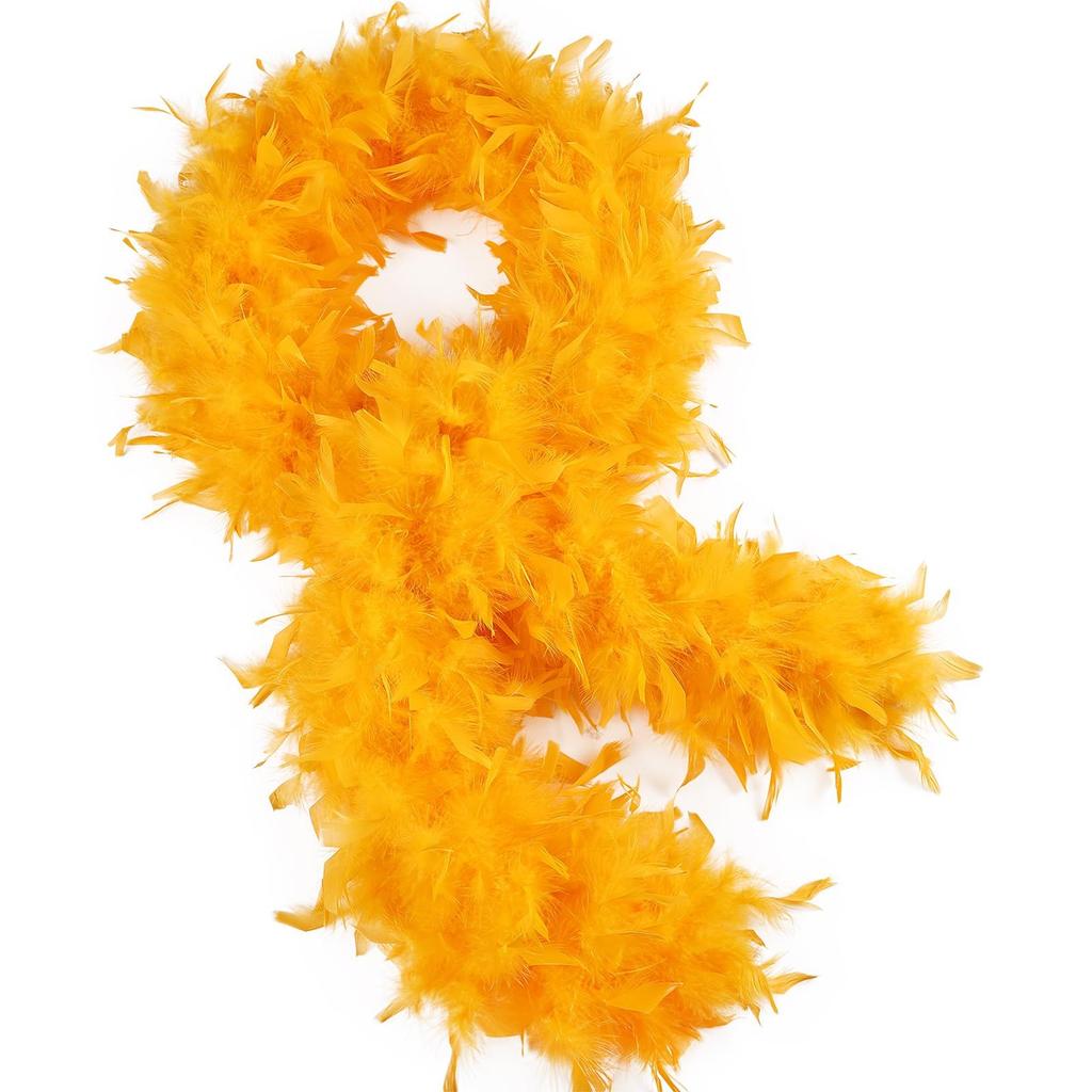 DIY 2Yards Fluffy Yellow Turkey Feather for Wedding Party Christmas Trees Decor Scarf 38-40g Marabou Boa Natural Plume Accessories