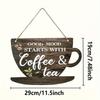 Vintage Coffee Wooden Sign Plaque Decorative Wooden Coffee Door Pendant for Kitchen Cafe Shop