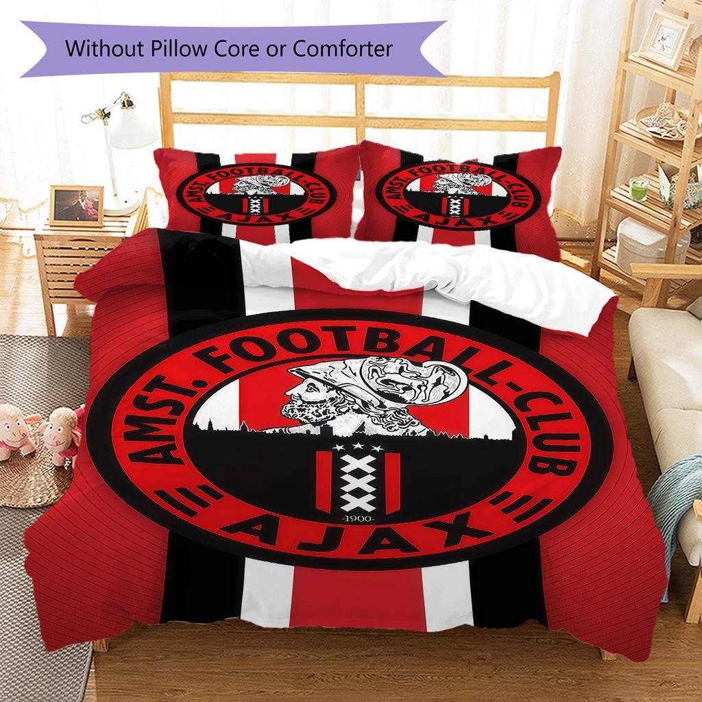 AFC Ajax Bedding Quilt Set Quilt Cover Pillowcase Home Decoration Birthday Gift (1 * Duvet Cover + 2 * Pillowcase, Without Core)