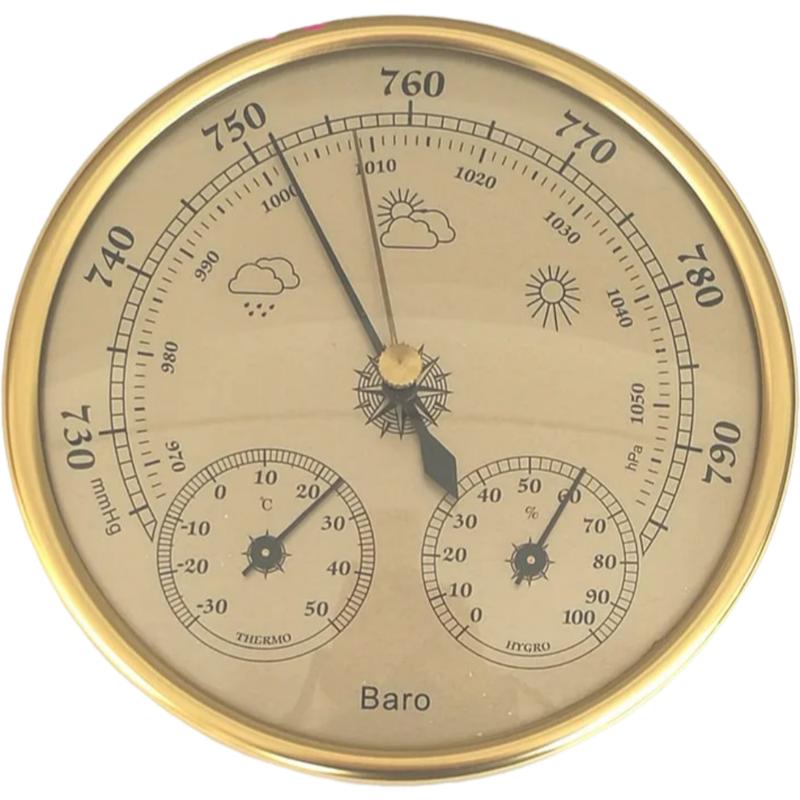 High Quality Precision Aneroid 128mm 3in1 Barometer With Thermometer and Hygrometer Humidity Tester Meter Outdoor Fishing Tool