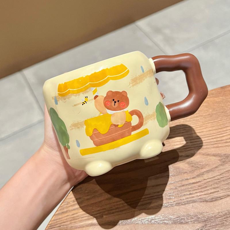 Creative Cute Little Bear Ceramic Mug for Birthday Gift for Sisters and Girlfriends