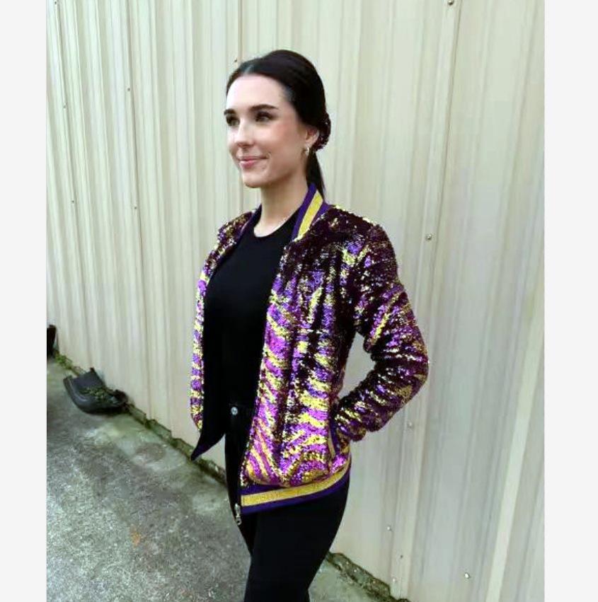 Festive 2023 Multicolor Sequin Gradient Zip Jacket