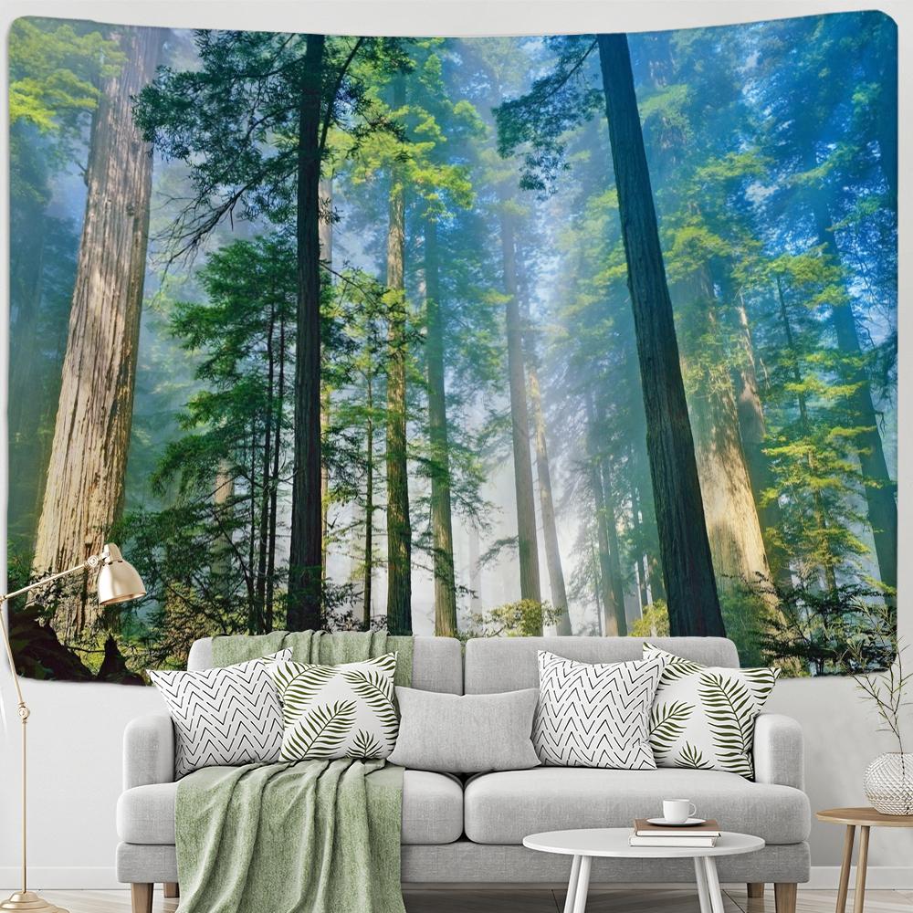 Schnee Berg Wald Ölgemälde Wandteppich Hängen Hippie Bohemian Psychedelic Tapiz Zimmer Wohnzimmer Dekor