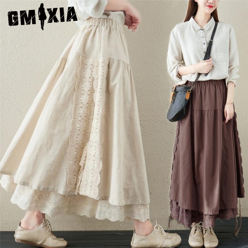 

GMXIA Women s Fashion Casual Summer Spring Skirt XXL кавовий