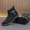 Fashion Men's Retro Classical Chelsea Boots Suede Leather Men Fashion Side Zipper Ankle Boots Casual Short Boots Handmade High-Top Shoes