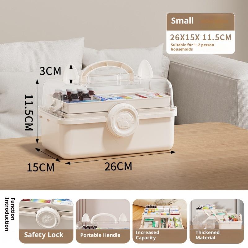 

1PC Broad Capacity Home-Medicine Box Multi-Tiered Classification Medical Kit Portable