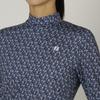 FootJoy Floral Print Long Sleeve Mock Neck Size M Shirt, Navy, Women's, (FJW-F24-S08, 32277-M)