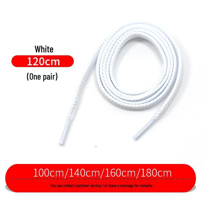 Flat Thickened Sneaker Laces for Casual and Basketball Shoes - In Black, White, and Colorful Designs