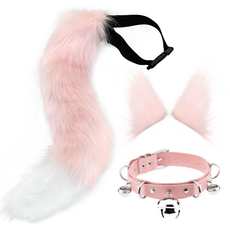 Simulated Plush Animal Ear Halloween Set Animal Tail Jewelry Cos Fox Ear Hair Clip Diffuse Exhibition Props Accessories