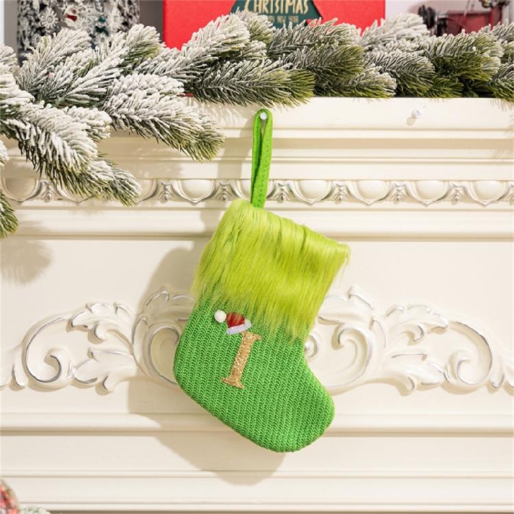Stylish Embroidered Alphabets Christmas Stocking Knitted Festival Sock for Children Multicolors Holiday Stockings