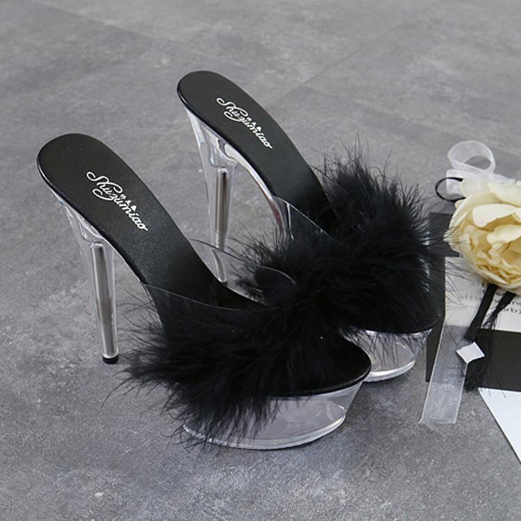 Pantoufles à plateforme Stiletto à talons Super hauts de 15CM, chaussures de mariage en cristal, sandales en cristal LFD, nouvelle collection 2020