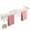 Towel Bar Bathroom Rack, No Required, Storage Pegs, Home Organization Creamy White 50cm
