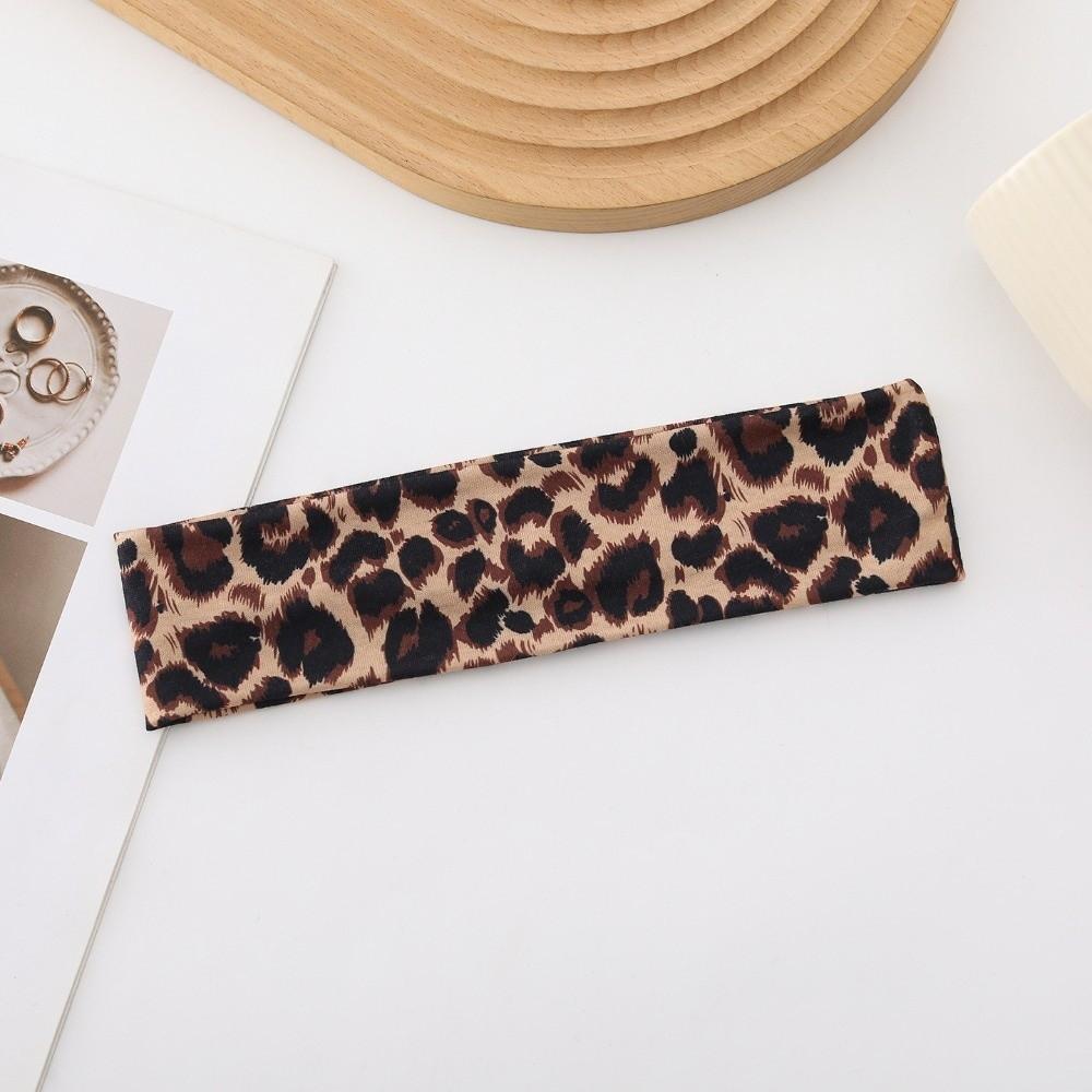 New High Elasticity Leopard Print Headband Wide-brimmed Breathable Sports Headband Sweat Absorbing Yoga Headband Sports