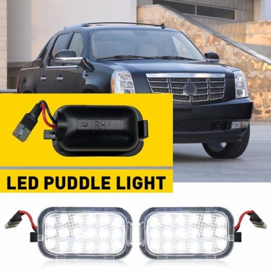 2X Side LED Mirror Puddle Lights For 2007-14 Cadillac Escalade GMC Sierra Yukon