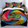 Colorful Abstract Three-Piece Set Soft Comfortable Duvet Cover Bedding Set Included 1*Duvet Cover & 2*Pillowcases, Gift