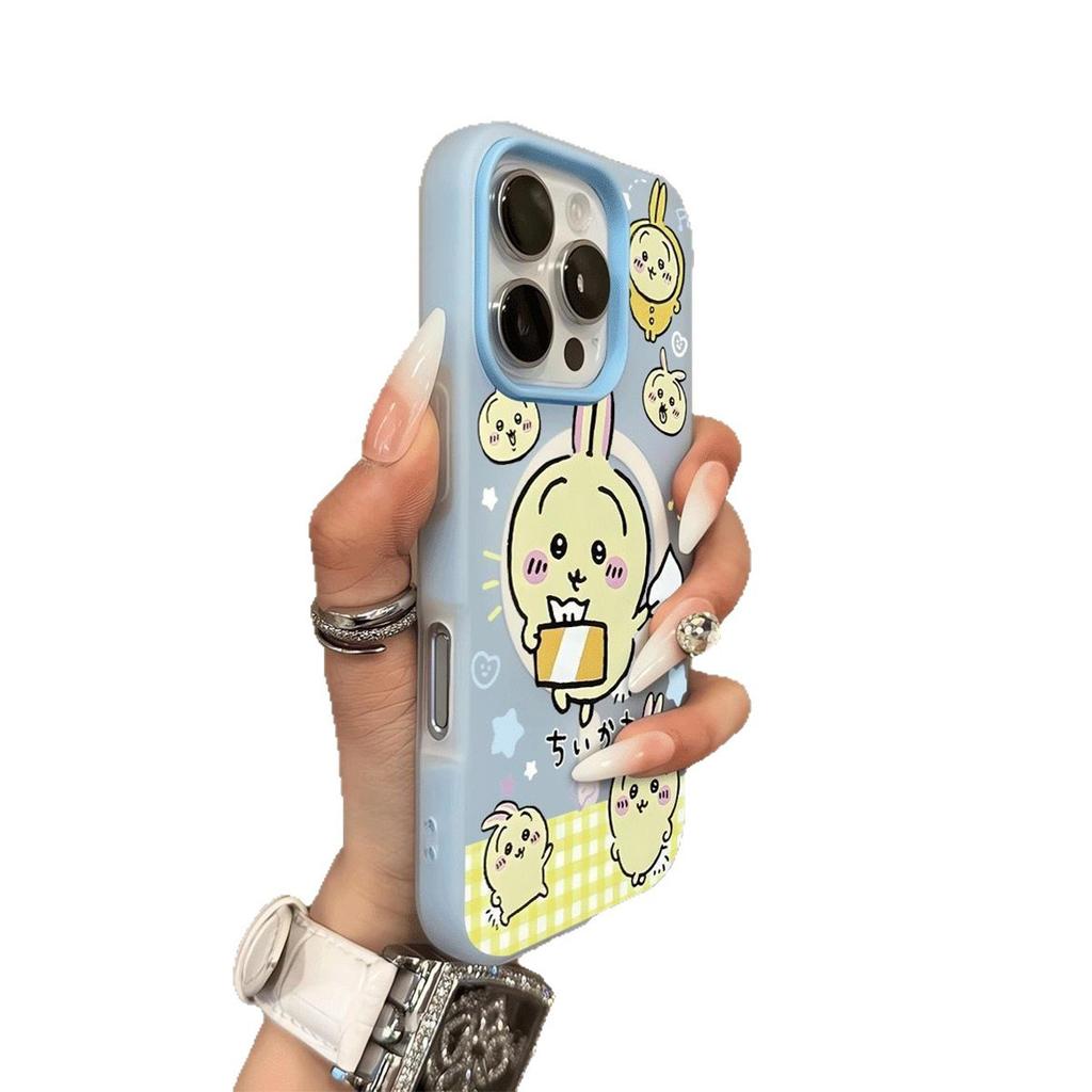 Cartoon High-End Magnetische Jelly Zwei-in-Eins Handyhülle für Apple 16pro Einfache Sturzsichere Magnetische Handy-Schutzhülle