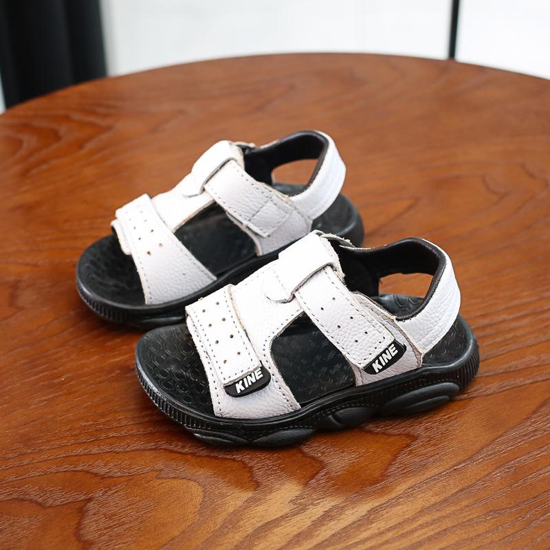 Children's foreign trade sandals 2025 summer new beach sandals boys genuine leather cowhide breathable comfortable flat sandals