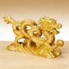 1Pc Traditional Customs Feng Shui Gold Dragon Figurine Chinese Geomancy Statue Bring Luck Wealth Home Decor