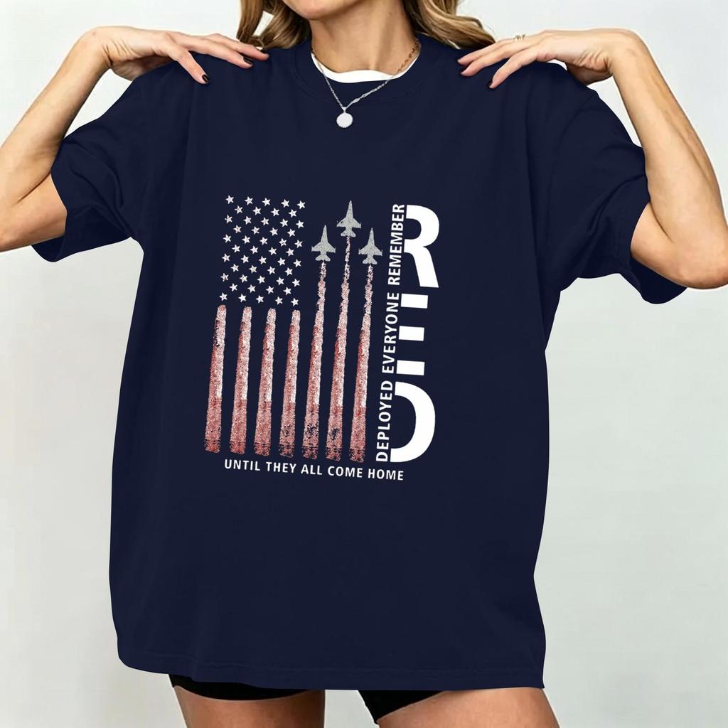 Women's Casual Short Sleeve T-Shirt Crew Neck Loose Fit Letter Print Fashion Top Comfortable Everyday Wear