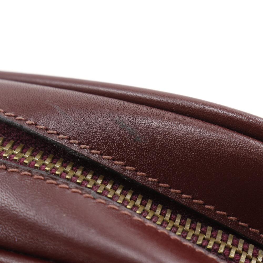 Cartier Must Line Shoulder Bag Bordeaux Suede/Calfskin Women Used