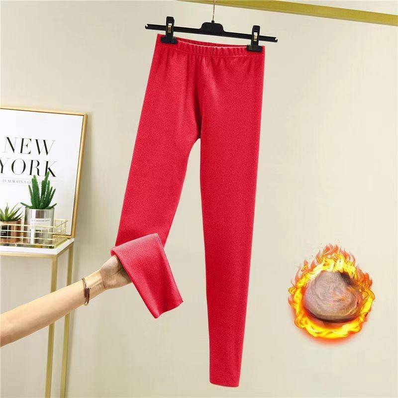 Women's High Waist Polar Fleece Heating Thermal Pants Autumn Winter Stretchy Slim-Fit Double-Sided Brushed Base Layer Leggings with Slimming Effect