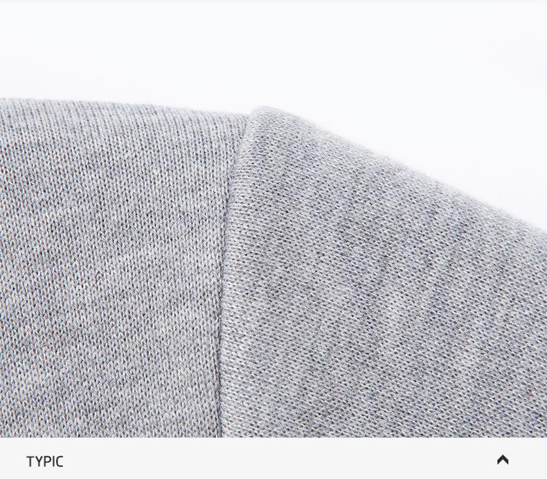 Men's Thick Velvet Wool Sweater - Machine Washable High Neck, Autumn/Winter, 550g Warm Base Layer